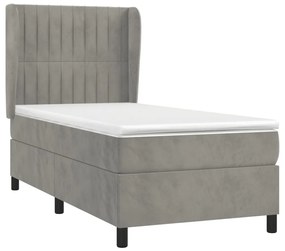 ΚΡΕΒΑΤΙ BOXSPRING ΜΕ ΣΤΡΩΜΑ ΑΝΟΙΧΤΟ ΓΚΡΙ 90X190 ΕΚ. ΒΕΛΟΥΔΙΝΟ 3129303