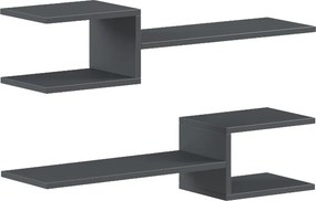 Ραφιέρα τοίχου Galler pakoworld ανθρακί 79x19.5x18εκ