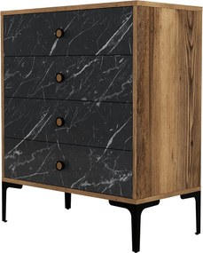 Συρταριέρα Καρυδιά / Μαύρο LIZBON 76x40x90,7
