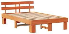 vidaXL Σκελετός Κρεβατιού Καφέ 140 x 190 cm Μασίφ ξύλο πεύκου
