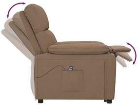 vidaXL Πολυθρόνα με Ανύψωση Καφέ Υφασμάτινη