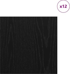 vidaXL Διακοσμητικά Πάνελ 12 pcs Μαύρη Οξυά 30 x 30 x 0.27 εκ.