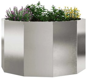 vidaXL Γλάστρα Ασημί 60 x 60 x 35 cm Ανοξείδωτο ατσάλι