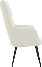 vidaXL Πολυθρόνα Relax Λευκό Κρεμ Βελούδινη