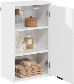 VidaXL Ντουλάπι Μπάνιου Υψηλής γυαλάδας λευκό 39 x 23,5 x 65 εκ.