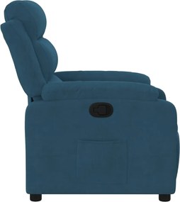 vidaXL Πολυθρόνα Ανακλινόμενη Μπλε Βελούδινη
