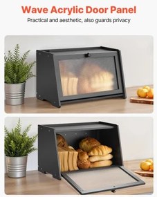 VEVOR Bread Box for Kitchen Counter Large Capacity Bamboo Storage Container