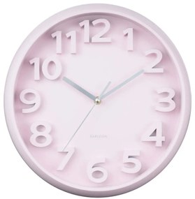 Ρολόι Τοίχου Elevated Classic Numbers KA6052LP Φ33,5cm Soft Pink Karlsson Πολυστερίνη