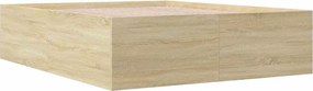 vidaXL Πλαίσιο Κρεβατιού Sonoma Δρυς 150x200 εκ. Επεξεργασμένο Ξύλο