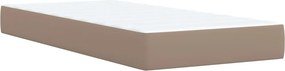 vidaXL Κρεβάτι Boxspring με Στρώμα Καπουτσίνο 80x200 εκ. Συνθ. Δέρμα