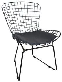 Ε5142 SAXON Καρέκλα Μέταλλο Βαφή Μαύρο, Μαξιλάρι Μαύρο  54x62x78cm Μέταλλο/PVC - PU, , 1 Τεμάχιο