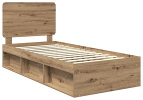vidaXL Σκελετός Κρεβατιού Καρυδιά Χειροποίητης Εργασίας 90 x 190 cm