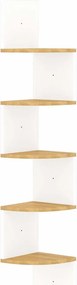 vidaXL Γωνιακή Ραφιέρα Τοίχου Λευκή/Sonoma Δρυς 19x19x123 εκ Επεξ.Ξύλο