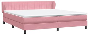 Box Spring κρεβάτι με στρώματα ροζ 180x210 cm Βελούδινο - Ροζ