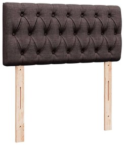 vidaXL Κρεβάτι Boxspring με Στρώμα Σκούρο Καφέ 90x200 εκ. Υφασμάτινο