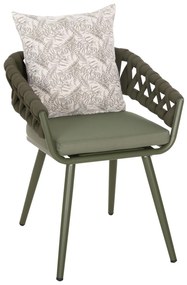 Καρέκλα - Πολυθρόνα CAMDEN C6141.09 Αλουμινίου Dark Olive με Μαξιλάρι σε Σχέδιο Print 56x60x72-87Υεκ 56x60x87 εκ.