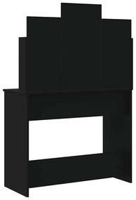 vidaXL Μπουντουάρ με LED Φώτα Μαύρο 96x40x142 εκ.