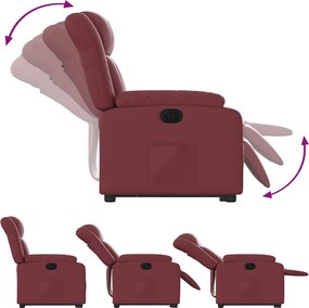 vidaXL Πολυθρόνα Ηλεκ.Ανακλινόμενη με Ανύψωση Μπορντό Συνθ.Δέρμα