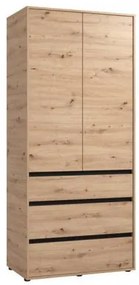 ΝΤΟΥΛΑΠΑ CORBETT 2K3F h211 ARTISAN OAK/ΜΑΥΡΟ ΜΑΤ ΧΡΩΜΑ 93x55x211εκ 11014686