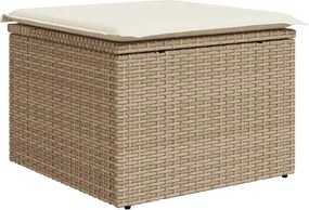vidaXL Σετ Καναπέ Κήπου με μαξιλάρι 9 pcs μπεζ και κρεμ