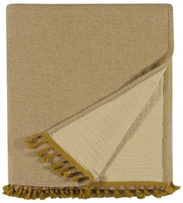 Κουβέρτα Greta 41 Ochre-Warm Yellow Kentia Υπέρδιπλo 220x240cm 100% Cotton
