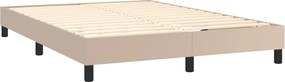 vidaXL Κρεβάτι Boxspring Στρώμα&amp;LED Καπουτσίνο 140x200 εκ. Συνθ. Δέρμα