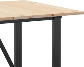 vidaXL Τραπέζι Τραπεζαρίας Πλαίσιο Ο Μασίφ Πεύκο/Ατσάλι