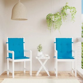 Μαξιλάρια Καρέκλας Κήπου με Πλάτη 2 τεμ. Μπλε 100x50x3 εκ.