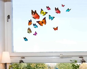 Αυτοκόλλητα Για Τζάμι 2 Όψεων Βινυλίου Butterflies 34x15,5εκ. ANGO 69002