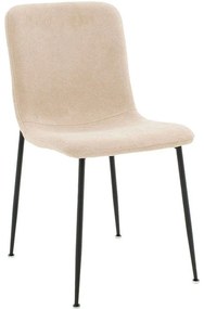Καρέκλα Gratify Μπουκλέ 093-000015 44x58x81cm Ecru-Black Μέταλλο,Ύφασμα