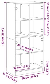 ΝΤΟΥΛΑΠΑ ΜΕ ΠΟΡΤΕΣ ΜΑΥΡΟ 68X37X142 ΕΚ. ΕΠΕΞΕΡΓΑΣΜΕΝΟ ΞΥΛΟ 3295858