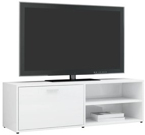 vidaXL Έπιπλο Τηλεόρασης Γυαλιστερό Λευκό 120x34x37 εκ. Επεξ. Ξύλο