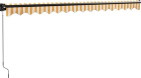 vidaXL Τέντα Πτυσσόμενη Κίτρινη / Λευκή 4 x 3 μ. Ύφασμα και Αλουμίνιο