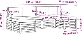 vidaXL Σετ Καναπέ 6 pcs Άσπρο και Ανθρακί 245 x 122,5 x 73 εκ