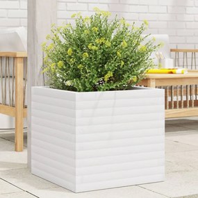 vidaXL Ζαρντινιέρα Κήπου Λευκή 50x50x46 εκ. από Μασίφ Ξύλο Πεύκου