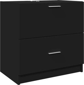 vidaXL Ντουλάπι Νιπτήρα Μαύρο 59x37x59 εκ. Επεξεργασμένο Ξύλο