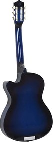 vidaXL Κιθάρα Western Classical Cutaway Σετ 12 Τεμ. 6 Χορδές Μπλε 38"