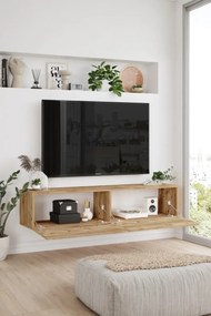Stewehome Έπιπλο τηλεόρασης με ντουλάπι από πεύκο 140x32x29 cm