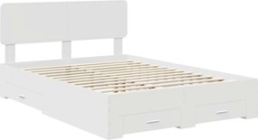 vidaXL Σκελετός Κρεβατιού Λευκό 160 x 200 cm Επεξεργασμένο Ξύλο