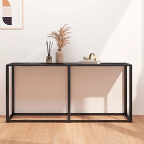 vidaXL Τραπέζι Κονσόλα Μαύρο Όψη Μαρμάρου 160x35x75,5 εκ. Ψημένο Γυαλί