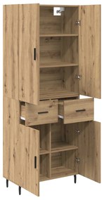 vidaXL Highboard με συρτάρι 2 pcs Artisan Oak Σύνθετο Ξύλο και Γυαλί