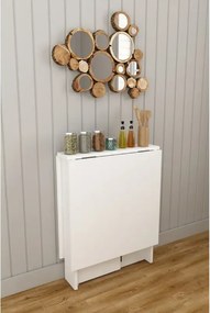Stewehome Πτυσσόμενο Τραπέζι Κουζίνας MDF λευκό 133x75x75 cm