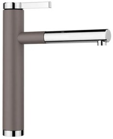 Blanco Linee-S Volcano Grey-Chrome Μπαταρία Κουζίνας με Περιστρεφόμενο Ρουξούνι και Αποσπώμενο Ντους