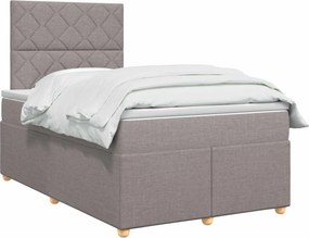 vidaXL Κρεβάτι box spring με στρώμα Taupe 120 x 190 cm Ύφασμα