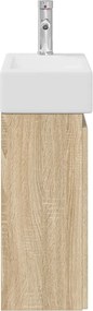 vidaXL Μονάδα μπάνιου με βρύση Sonoma Δρυς 45,5 x 22,5 x 84 εκ