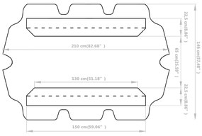 vidaXL Πανί Ανταλλακτικό για Κούνια Κήπου Μαύρο 150/130 x 105/70 εκ.