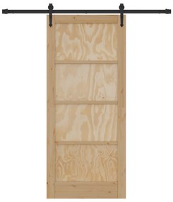 vidaXL Συρόμενη Πόρτα με Σετ Εξαρτημάτων 86x198.5 εκ. Στερεό Ξύλο Πεύκου