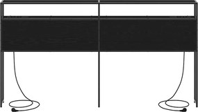 vidaXL Κεφαλάρι Αποθήκης με ράφι Μαύρη δρυς 200 cm Επεξεργασμένο ξύλο