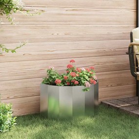 vidaXL Γλάστρα Ασημί 60 x 30 x 35 εκ Ανοξείδωτο ατσάλι