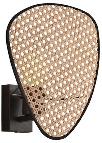 Φωτιστικό Τοίχου - Απλίκα Gheisa 4267900 15x30cm 1xE27 40W Natural-Black Viokef Rattan Steel